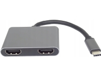 PremiumCord MST-adapter USB-C till 2x HDMI, USB3.0, PD, upplösning 4K och FULL HD 1080p