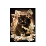 30x40CM Handgjord 5D Art Diamond Painting - Fortune Cat, lämplig