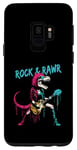 Coque pour Galaxy S9 Rock & Rawr T-Rex – Jeu de mots drôle Rock 'n Roll Dinosaure Rockstar