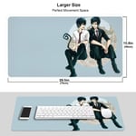 FZDB Anime Blue Exorcist Mouse Pad,Rubber Non-Slip Electronic Sports Oversized Gaming Large Mouse Mat, Rectangular Mouse Pads 15.8 X 29.5 Inch