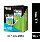 Garnier Men Oil Clear Clay D-Tox Deep Cleansing Icy Face Wash, 100g (Pack of 2)