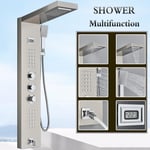 Shower Panel Column Tower Stainless Steel Body Jets Twin Head Mixer Tap Bathroom