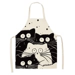 RONGJJ Chefs Creative Home Kitchen Apron for Women Men, Cat Pattern Design, Unisex Apron Perfect for Home BBQ Grill Baking Cooking Cleaning, E, 47x38CM