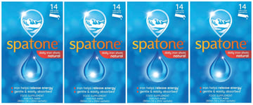 4 X Spatone Natural Liquid Iron Supplement, Original Flavour (14 Sachets)