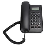 Corded Telephone, KX-T076 FSK and DTMF Dual System Wired English Landline Home Office Desktop Telephone (Black)