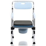Chaise Percée Chaise de toilette Tabouret de douche & sièges Chaise stable Aide à la toilette Chaise de nuit Réglable Chaise roulante - Hengda