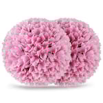 Set med 2 buxbomkulor, UV-beständiga dekorativa bollar, topiary konstgjord växt, dekorativ växt, diameter 28 cm, rosa