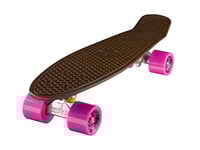 Ridge Unisexe 55 cm Mini Cruiser Retro Style dans M Roues Pleines U monté Skateboard, Mixte, Skateboard Mini Cruiser Board Braun mit 12 Rollenvarianten komplett 55 cm, Marron/Rose