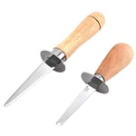 Cabilock Oyster 2PCS- Stainless Steel Oyster Shucking Knives, Oyster Opener with Wood-Handle