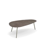 EMU - Terramare Large Coffee Table, Frame: Green/Grey, Top: Porcelain Stoneware, Emperador - Soffbord utomhus - Alfredo Chiaramonte,Marco Marin - Grön - Metall/Sten