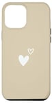 iPhone 14 Plus White Minimalist Heart Aesthetic Tan Cute Hand Drawn Love Case