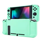 eXtremeRate PlayVital Back Cover for Nintendo Switch Console, NS Joycon Handheld Separable Protector Hard Shell, Soft Touch Customized Dockable Protective Case for Nintendo Switch - Mint Green