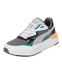 PUMA Men's X-RAY Speed Sneaker, CAST Iron-Marble White-Orange Peach, 5.5 UK