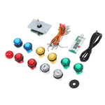 Hopcd DIY Arcade Game Button Set Joystick Controller Kit for PC, for PS3, for Android system, for OS X computer, for Raspberry Pi,15 Gamepad Push Buttons with Light