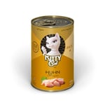 Kitty Cat Paté Poulet 6 x 400 g - Nourriture Humide pour Chat - sans céréales - avec Taurine, Huile de Saumon et Moule aux orles Verts - Aliment Complet à Haute teneur en Viande - Fabriqué en