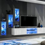 Paris Prix - Ensemble Meuble Tv switch Xxii 210cm Gris & Blanc