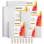 MIAHART 5 Set Artist Blank Canvas for Acrylic Oil Painting in 5 Assorted Size Stretched Canvas Frame (30x35cm/25x30cm/20x25cm/15x15cm/10x10cm) (5)
