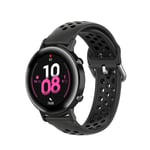 Beilaishi 20mm For Huami Amazfit GTS/Samsung Galaxy Watch Active 2 / Huawei Watch GT2 42MM Fashion Inner Buckle Silicone Strap(White black) replacement watchbands (Color : Coal black black)