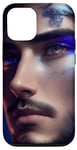 Coque pour iPhone 14 Pro Mystère de minuit: homme vibrant au clair de lune