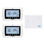 PNI Smart Thermostat CT400 Wireless, with WiFi, 2 Zone Control via Internet, for Central Heating, Pumps, Solenoid valves, APP TuyaSmart, Hysteresis 0.2 Degrees C, White, One Size