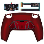 eXtremeRate Scarlet Red Programable RISE4 Remap Kit for PS5 Controller BDM 010 BDM 020, Upgrade Board & Redesigned Back Shell & 4 Back Buttons - Controller NOT Included