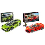 LEGO Technic Lamborghini Huracán Tecnica Toy Car Model Kit, Racing Car Building Set, 42161 & 76914 Speed Champions Ferrari 812 Competizione, Sports Car Toy Model Building Kit, 2023 Series