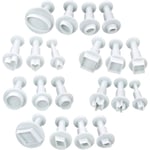 20 st Mini Fondant Utstickare Kak Utstickare Sockerhantverk Kakdekorationsverktyg, Kvadrat/rund/Hjärta/oval/Femspetsig etc