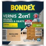 BONDEX Vernis à bois intérieur et extérieur - Incolore satin - 0,25L