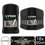 Lynx Africa Anti-Perspirant Deodorant Stick 48 Hrs Anti Sweat 50ml, 18 Pack