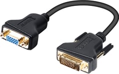 Adaptateur DVI-I vers VGA, DVI 24 + 5 vers VGA Adaptateur mâle vers Femelle avec Cordon plaqué Or
