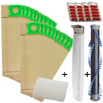 Brushroll Bar + 20 Hoover Bags + Filter Kit + Fresheners for SEBO X1 X1.1 X4 X5