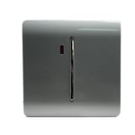 Trendi Artistic Modern Glossy 45 A Cooker Tactile Light Switch & Neon Insert Silver ART-WHS2SI
