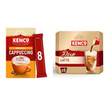Kenco Cappuccino Instant Coffee Sachets 8x14.8g (Pack of 5, Total 40 Sachets, 592g) & Duo Latte Instant Coffee 6x17.25g (Pack of 4, Total 24 Drinks, 414g)