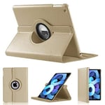 iPro Accessories iPad Air 2022/2020 /10.9 Case, iPad Air 4th Generation 2022/2020 /10.9 Cover [Corner Protection] - Slim Fit Premium Pu Leather Folio Case (Gold)