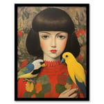 Birds Of A Feather Modern Portrait Living Room Framed Wall Art Print