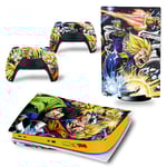 Kit De Autocollants Skin Decal Pour Console De Jeu Ps5 Corps Entier Anti-Rayures Dragon Ball Dragon, Version Cd-Rom T2334
