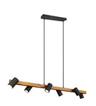 TRIO, Suspension, Marley 6xGU10, max.35,0 W Corps: Métal, noir mat L:115,0cm, L:20,0cm, H:150,0cm IP20,Sans illuminant,Réglable en hauteur