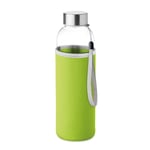 Vattenflaska glas 500ml med gummihölje - green