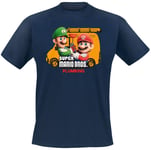 Super Mario Mario Brothers Plumbing T-Shirt blue