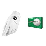 TaylorMade Men's TP Golf Glove, White, Medium & RBZ Soft Dozen Golf Balls, White,2021