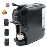 BEHOME Machine à Café à Capsules et à dosettes pour Nespresso, Dolce Gusto | 3 adaptateurs pour Cafè Expresso Italien prêt en quelques secondes, Noir