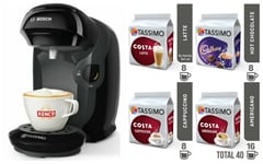 Bosch Tassimo Coffee Machine + Cadbury Cappuccino Americano Latte 40 Cups Gift