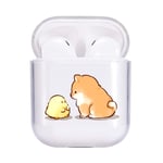 Idocolors Cute Chick & Dog Case compatible with Airpod Clear Soft TPU, [ LED Visible ] [ Supports Wireless Charging ] Protective Cover for Airpods 1st and 2nd Gen
