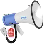 Pyle Haut-Parleur Mégaphone Portable- Mégaphone Porte-Voix Compact de 50 W avec Lampe de Poche LED-Sirène d'Alarme-Volume Réglable- Microphone Détachable-Alimenté par Pile