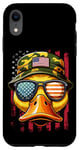 Coque pour iPhone XR 4 juillet jaune canard drapeau américain papa amérique homme garçon