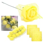 432Pcs Yellow Artificial Flower Roses,2cm Mini Foam Roses for Crafts Flowers for Valentine's day Party Decorative Wedding Bouquets Artificial Flower Garland Home Display Small Artificial Flowers