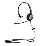 emaiker Mono USB Headset with Microphone Noise Cancelling and Volume Controls, Computer Headphone Headset with Voice Recognition Mic for PC Softphones Business Skype Lync Conference Online Course