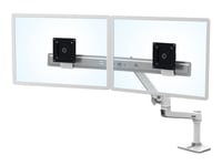 Ergotron Lx Desk Dual Direct Arm - Monteringssats (Handtag, Svängbar Arm, Skrivbordsklämma, Genomföring, 2 Vridpunkter, Monteringsmaterial, Gångjärn, Förlängare) För 2 Lcd-Skärmar - Vit - Skärmstorlek: Upp Till 27"...