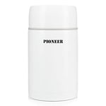 Pioneer Vacuum Insulated Leakproof Soup/Food Flask, 8 Hours Hot 24 Hours Cold, White, 1000 ml