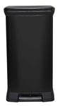 Curver Metal Effect 70% Recycled Kitchen Pedal Touch Deco Bin 50 Litres - Black